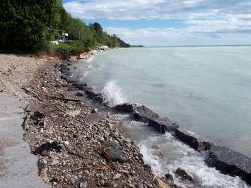 Erosion along the Lake Huron shoreline. Photo by Bob Montgomery. 