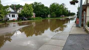 Flooding on Arthur St. East in Harriston June 23, 2017. (Photo by Dan Bieman)