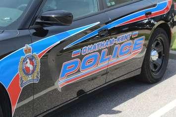 Drivers side of CK Police cruiser. (Photo by Greg Higgins)