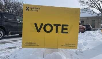 Elections Ontario vote sign, February 2025. (Photo by Maureen Revait) 