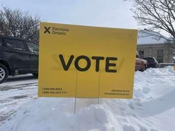 Elections Ontario vote sign, February 2025. (Photo by Maureen Revait) 