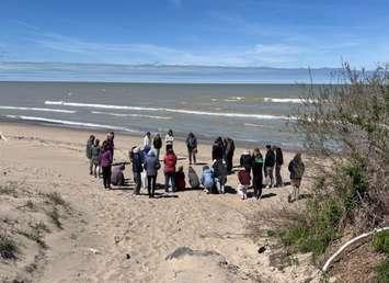 Photo cutline: Special High Skills Major (SHSM) students explore coastal dynamics. Photo from the Lake Huron Coastal Centre