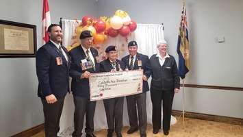Sarnia Legion cheque presentation to Petrolia Legion Branch 216, Sept 8, 2025. Blackburn Media photo by Stephanie Chaves. 