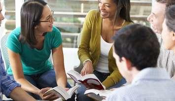 A group of people at a book club meeting. Photo provided by the Bruce County Public Library. 