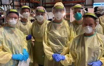 Health workers visit farms as part of an initiative to get more migrant workers tested for COVID-19. (Photo courtesy of Erie Shores Healthcare)