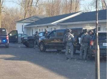 Sarnia police arrest a "high risk offender" at a London Line motel - Mar 13/24 (Photo courtesy of Sarnia Police Service via X)