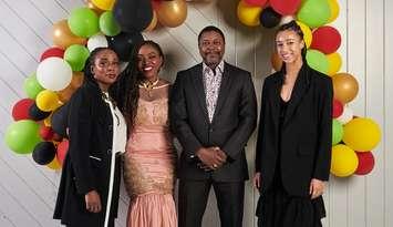 2023 Afro Caribbean Award winners. From left: Municipality of Kincardine Deputy Mayor Andrea Clarke; Dr. Maureen Oyaide-Ofenor; two-time Canadian National Poetry Slam Champion and keynote speaker, Dwayne Morgan; and Maya Hunter. Photo from the Municipality of Kincardine