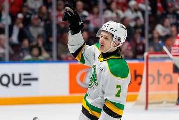 Easton Cowan of the London Knights. Photo Kalvin Taylor/Goodall Media/OHL Images.