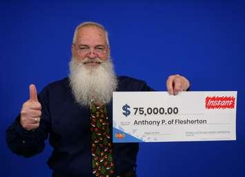Tony Porter of Flesherton celebrates his instant lottery win. Photo from OLG