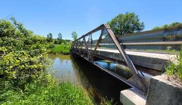 Structure E1, known as the Priebe Bridge will be closed effective October 21, 2024 and will not be reopened for about seven weeks. Photo from Arran Elderslie 