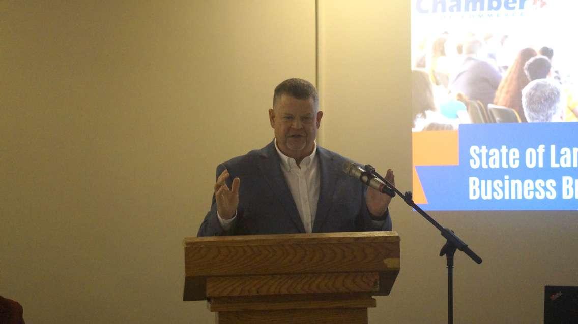 Warwick Township Mayor Todd Case at the 2025 State of Lambton Business Breakfast (Photo by: Lindsay Newman/ Blackburn Media)