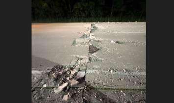 Unsafe road conditions on Highway 402. Submitted photo. 
