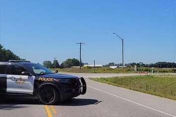 Police on scene of the collision at Wellington Road 16 and 19. 
