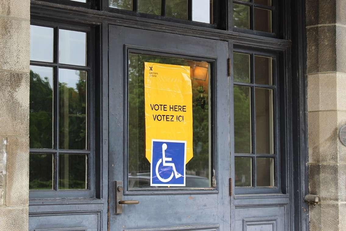 Polling station in Windsor-Tecumseh riding for the 2014 Provincial Election (Photo by Maureen Revait)