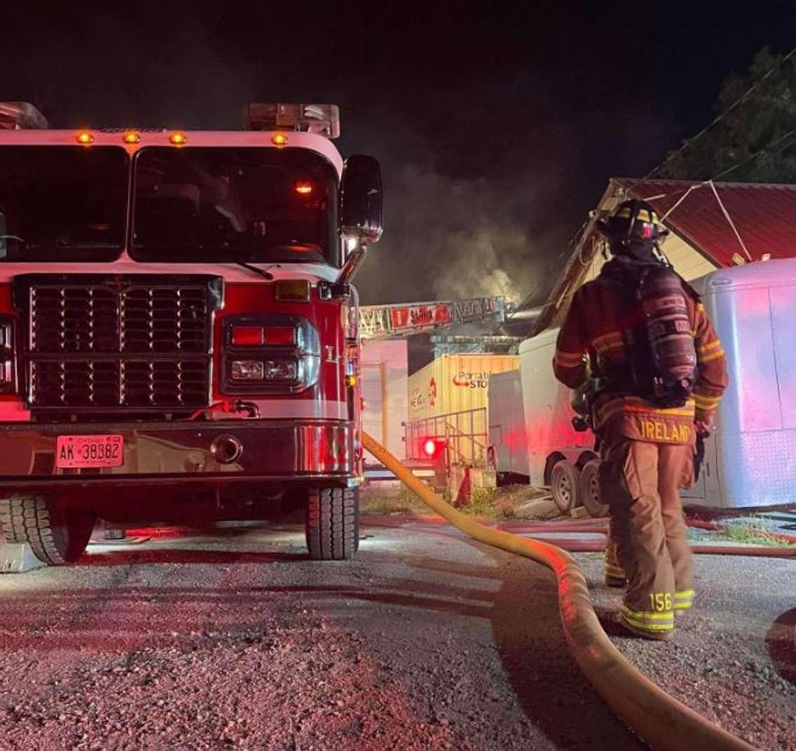 Structure fire July 19, 2024. Photo courtesy of Sarnia Fire Rescue via Facebook. 