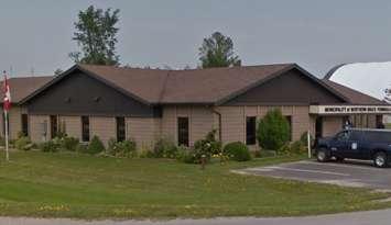 Northern Bruce Peninsula's municipal building on Lindsay Road 5. (As seen on Google Earth)