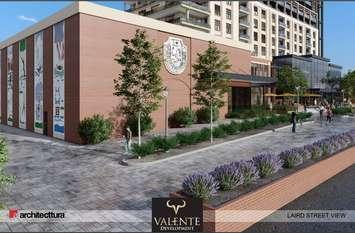 Rendering of a new Amherstburg Town Hall proposal by Valente Development. 