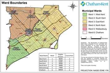 Chatham-Kent ward map (Image from the Municipality of Chatham-Kent)