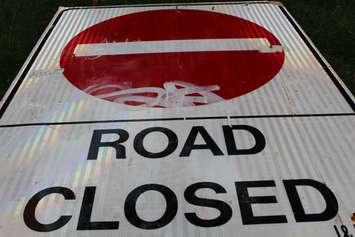 Road closed sign.  (Photo by Adelle Loiselle.)