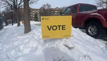 Elections Ontario vote sign, February 2025. (Photo by Maureen Revait) 