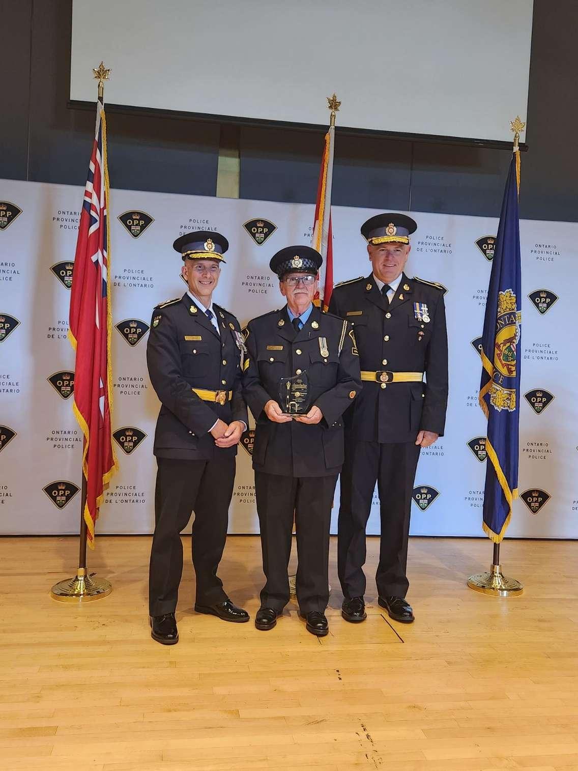 Tom Buckley was recognized at the Ontario Provincial Police 2023 Accolade Award Ceremony . Photo from OPP