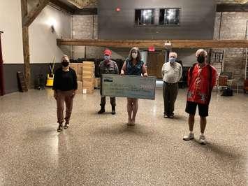 left to right: 
Erin Grandmaison, Bruce Power

Tom Sorensen, Huron and Area Search and Rescue (HASAR)

Jennifer Verdam-Woodward, Chair, Chamber of Commerce – Goderich, Central and North Huron

David Armour, Goderich Little Theatre

Earl Pennington, Kinsmen Club of Goderich