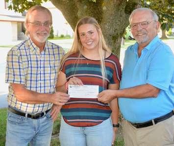Photo (left to right): Dick Hibma (Director, Grey Sauble Conservation Foundation), Kamyla Fisher, Don Sankey (Chair, Grey Sauble Conservation Foundation). Photo from Grey Sauble Conservation Foundation 