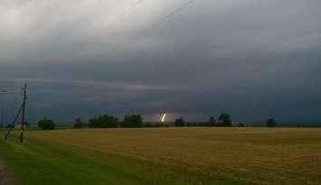 Streak of lightning near Hanover, June 22, 2015. (Picture courtesy of Greg Wilhelm via Twitter)
