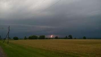 Streak of lightning near Hanover, June 22, 2015. (Picture courtesy of Greg Wilhelm via Twitter)