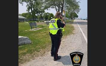 Traffic enforcement. (Photo courtesy of the Sarnia Police Service) 