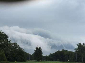 Storm clouds over Lake Huron at Sarnia Sept. 3, 2015 (BlackburnNews.com photo by Ron Dann)