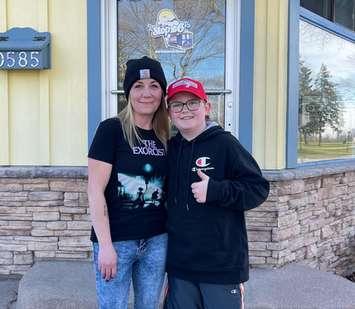 Joshua Taylor and Mom Sandra Glover walking to help raise money for London Children's Hospital. (Photo via Facebook)