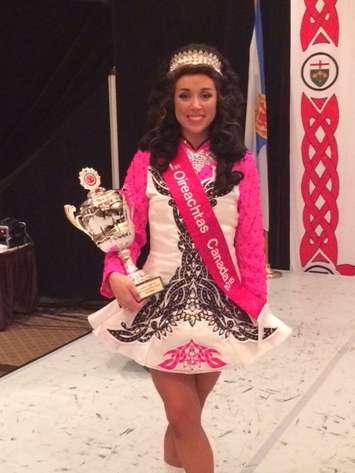Listowel's Niki Louvelle after winning the Eastern Canadian Irish Dance Championships. Photo submitted by Joanne Fox.