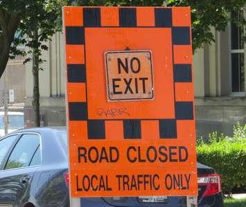 Road closed sign (Photo by Tamara Thornton, Blackburn Media)