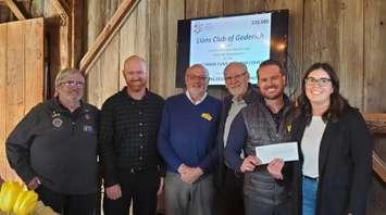 (Left to right) Gord Grant, Mark Nonkes, Peter Shepherd, John Maskaant, Michael Daley, and Charlene Masschelein. (Photo courtesy of Sunset Community Foundation)