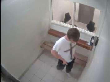 Nathaniel Veltman seen in a London Police Service interview room on June 6, 2021(Image captured from exhibit video from Ontario Superior Court of Justice