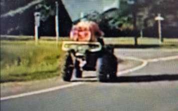 A photo of the ATV and rider (Photo provided by Perth County OPP)