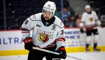 Colby Barlow of the Owen Sound Attack. Photo by Natalie Shaver/OHL Images