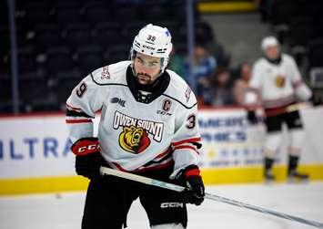 Colby Barlow of the Owen Sound Attack. Photo by Natalie Shaver/OHL Images