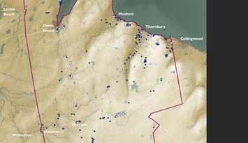 Significant Archaelogical sites in Grey County.  Photo from Grey County Council July 24 Agenda. 