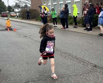 Quinn Sleightholm running in Light up the Night for Noelle - CK Edition (Image from Lambton-Kent District School Board)