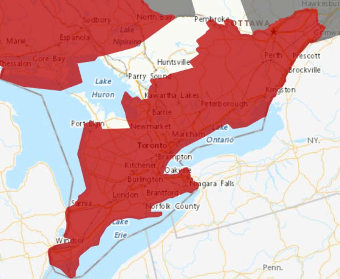 Heat warning, July 3, 2023 (image via Environment Canada)