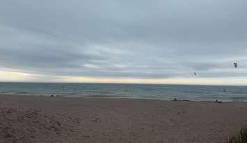 Beach photo provided by @HuronBeachInfo on X.