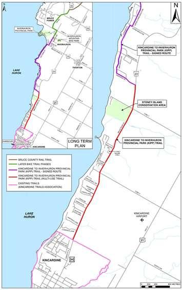 KIPP trail map in Bruce County. (Image provided by the Municipality of Kincardine.)