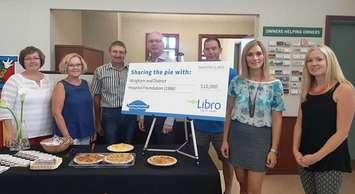 Owner Rep Emily Elston (far right) along with the Wingham Owner Rep Committee presented the $10,000 donation to WDH Foundation rep Mark Foxton (middle) and Foundation Coordinator Nicole Jutzi (right)