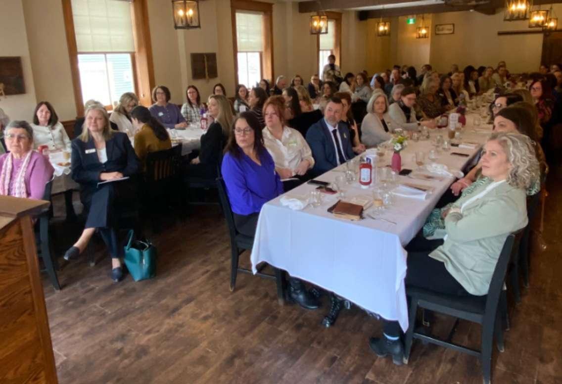 International Women's Day breakfast attendees listen to a keynote address at The Walker House in Southampton, March 7, 2025. Photo provided by the Saugeen Shores Chamber of Commerce.