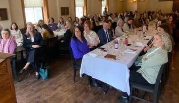 International Women's Day breakfast attendees listen to a keynote address at The Walker House in Southampton, March 7, 2025. Photo provided by the Saugeen Shores Chamber of Commerce.