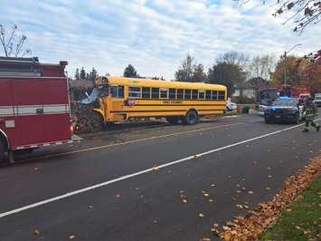 School Bus collision in Stratford. Photo from Stratford Police