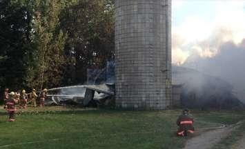 Fire southeast of Mildmay on Saturday, August 6th. (photo submitted by Harold Stebbins)