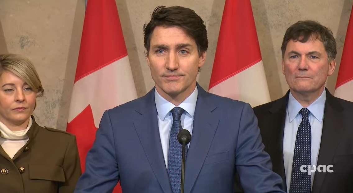 Prime Minister Justin Trudeau during media conference to announce retaliatory tariffs. March 4, 2025. (screenshot via CPAC)